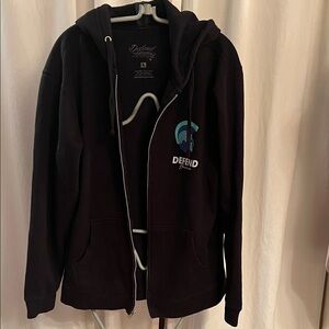 Defend Hawaii Black Zip-Up Hoodie Warrior hoodie L